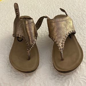 Metallic platform sandals